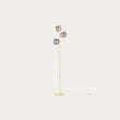 MADE Globe Smoked Grey Floor Lamp with Polished Brass and Lustre Glass