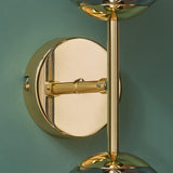 MADE Globe Gold Wall Light with Smoked Grey Glass Globe Shades