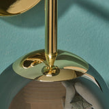 MADE Globe Gold Wall Light with Smoked Grey Glass Globe Shades