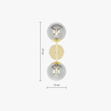 MADE Globe Gold Wall Light with Smoked Grey Glass Globe Shades