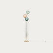 Polished Brass & Blue/Pink Toned Glass