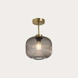 Antique Brass Plate & Grey Glass
