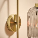 Antique Brass Plate & Grey Glass