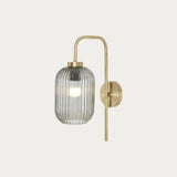 Antique Brass Plate & Grey Glass