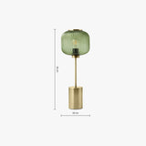 Antique Brass Plate & Green Glass