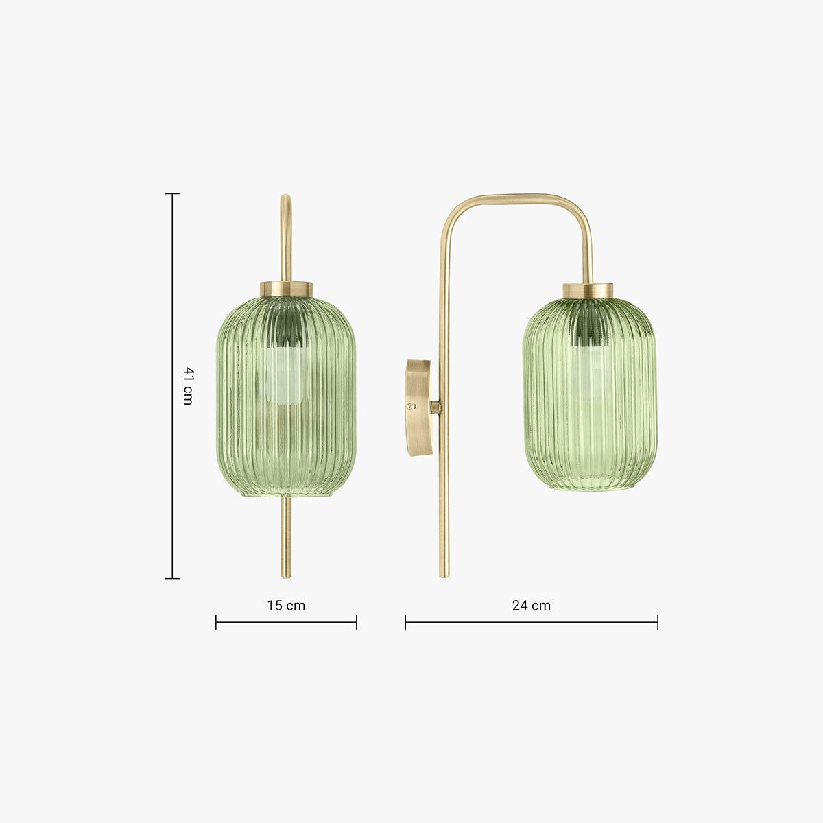 Antique Brass Plate & Green Glass