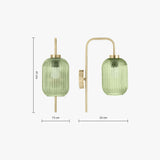 Antique Brass Plate & Green Glass