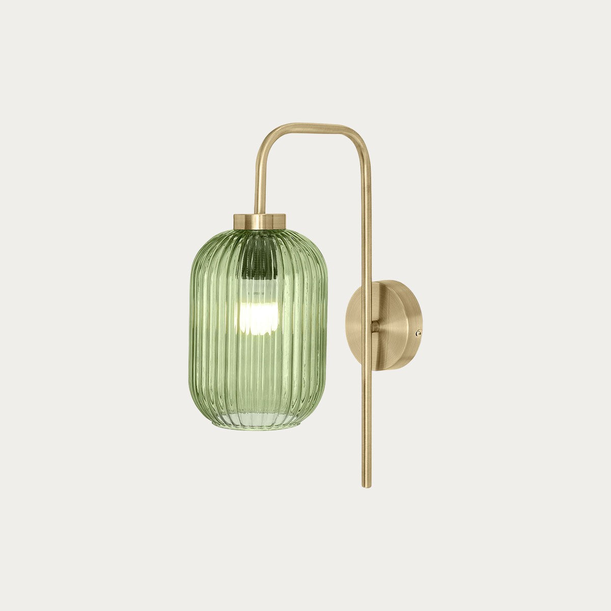 Antique Brass Plate & Green Glass