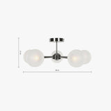 MADE Globe Chrome Flush Ceiling Light with Frosted Glass Lamp Shades