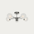 MADE Globe Chrome Flush Ceiling Light with Frosted Glass Lamp Shades