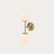 MADE Globe Mid Century Wall Light in Brushed Brass with Opal Glass Shades