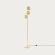 MADE Globe Mid Century Floor Lamp with Green Glass Lamp Shades and Antique Brass