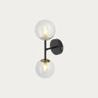 MADE Globe Industrial Wall Light in Matt Black with Glass Lamp Shades