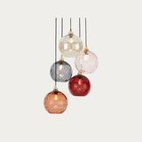 Polished Brass & Pink Toned Glass