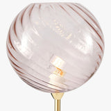 Polished Brass & Pink Glass