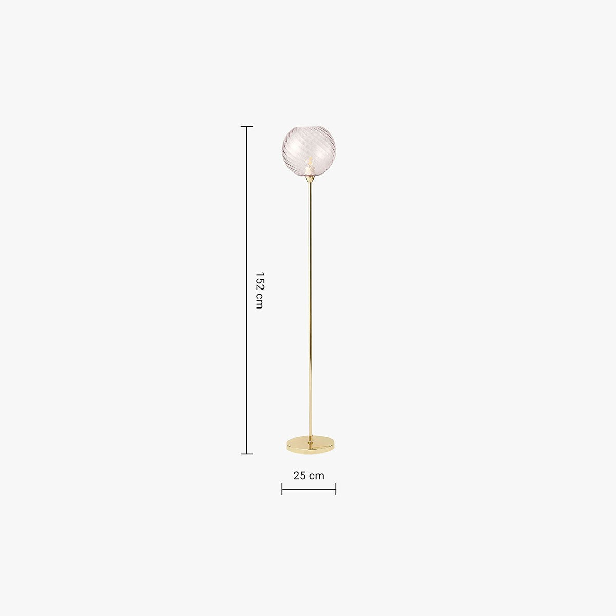 Polished Brass & Pink Glass