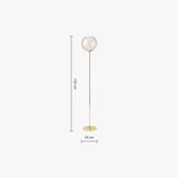 Polished Brass & Pink Glass