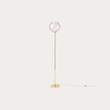 Polished Brass & Pink Glass