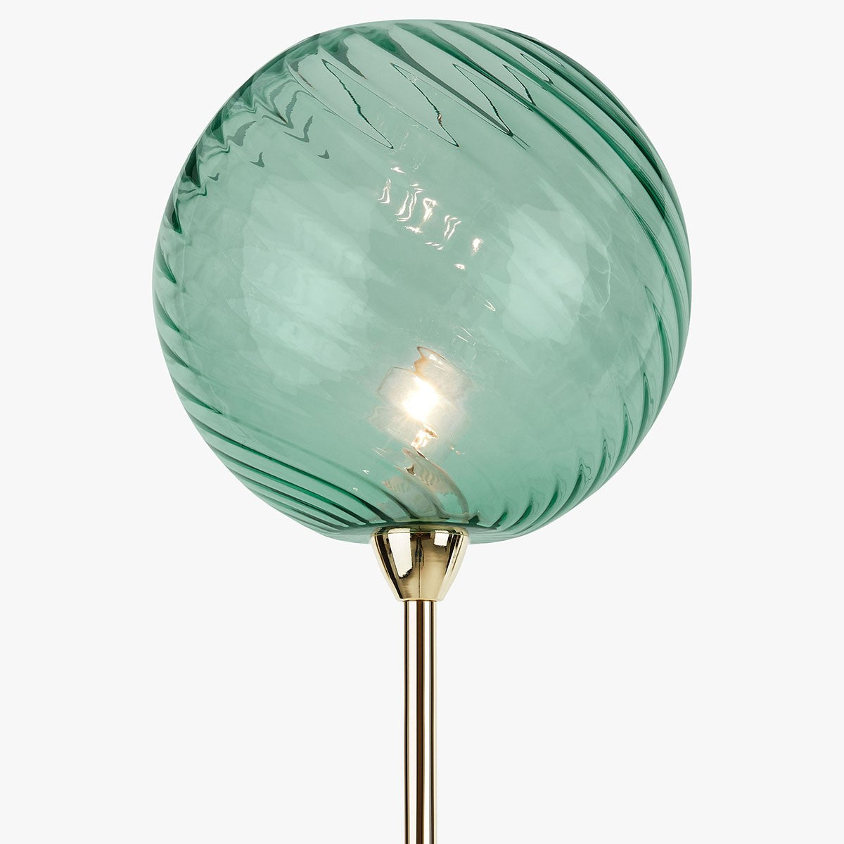 Polished Brass & Blue Glass