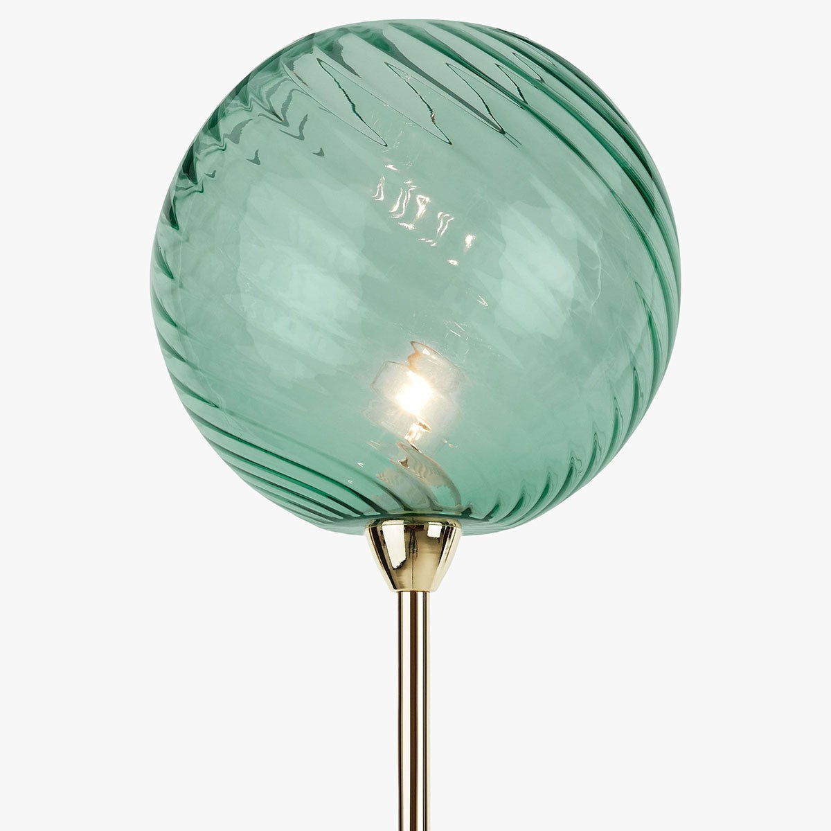 Polished Brass & Blue Glass