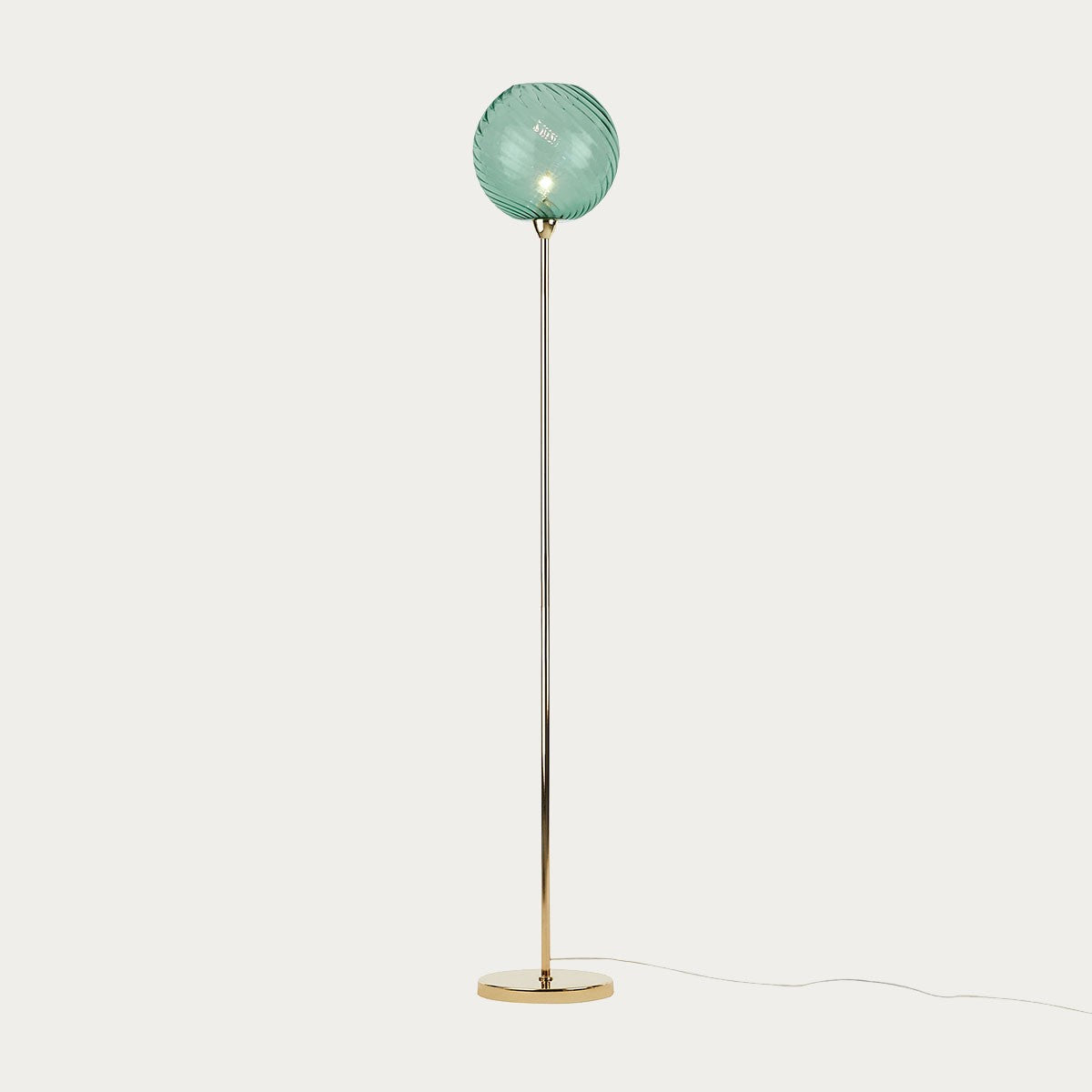 Polished Brass & Blue Glass