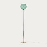 Polished Brass & Blue Glass