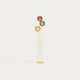 Polished Brass & Green/Red Toned Glass