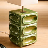 Green Reactive Glaze & Natural Faux Linen