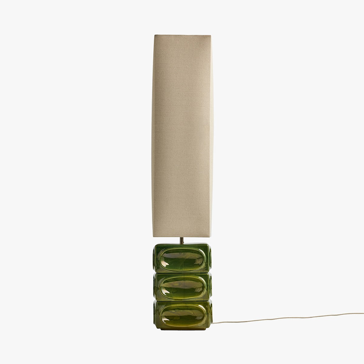 Green Reactive Glaze & Natural Faux Linen
