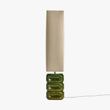 Green Reactive Glaze & Natural Faux Linen