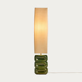 Green Reactive Glaze & Natural Faux Linen