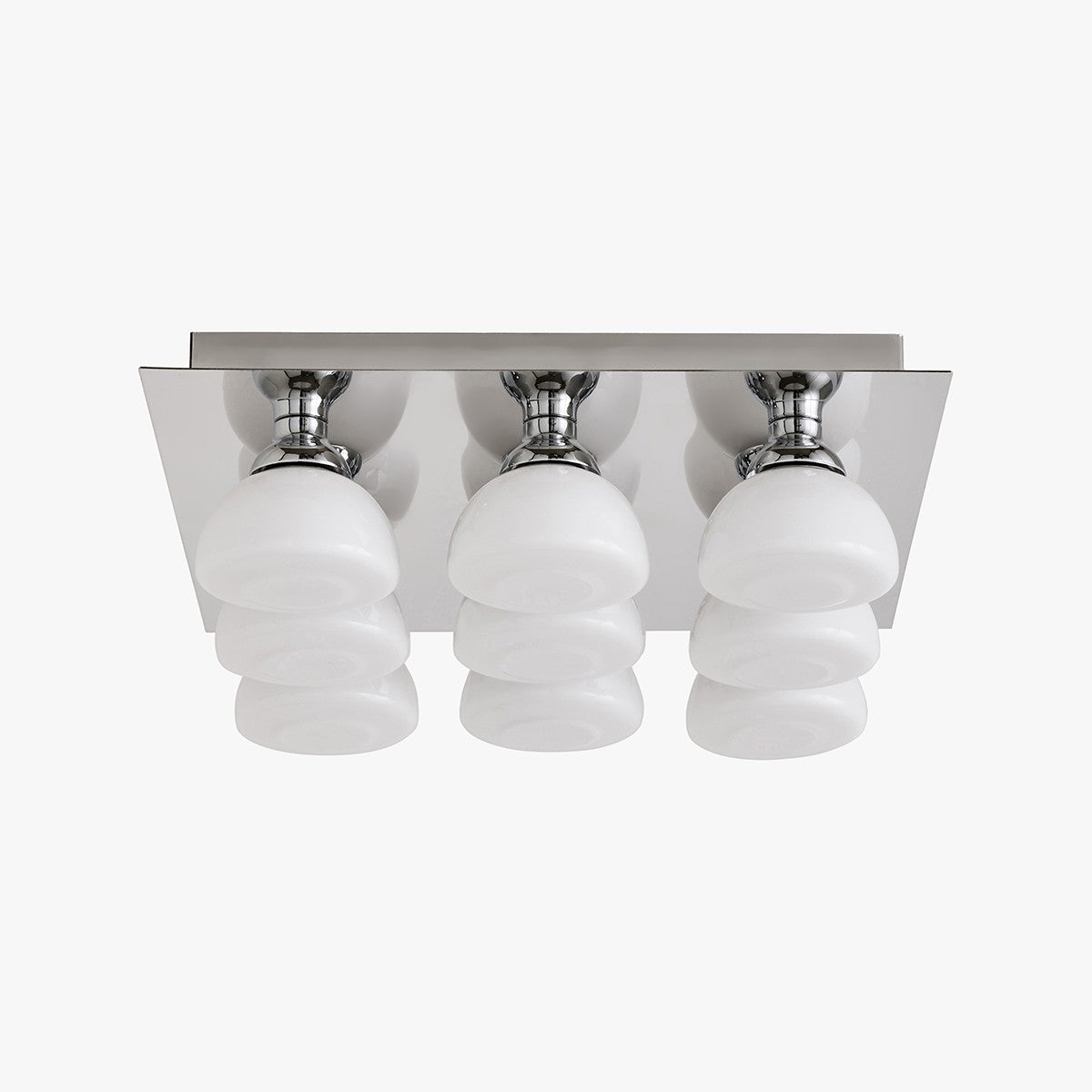 MADE Monroe Retro Ceiling Light in Chrome Plate with Gloss Opal Glass