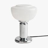 MADE Monroe Art Deco Table Lamp in Chrome Plate with Gloss Opal Glass