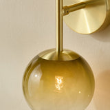 MADE Globe Vintage Wall Light in Brushed Brass with Green Ombre Glass Shades