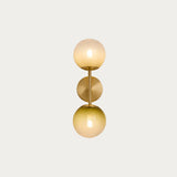 MADE Globe Vintage Wall Light in Brushed Brass with Green Ombre Glass Shades