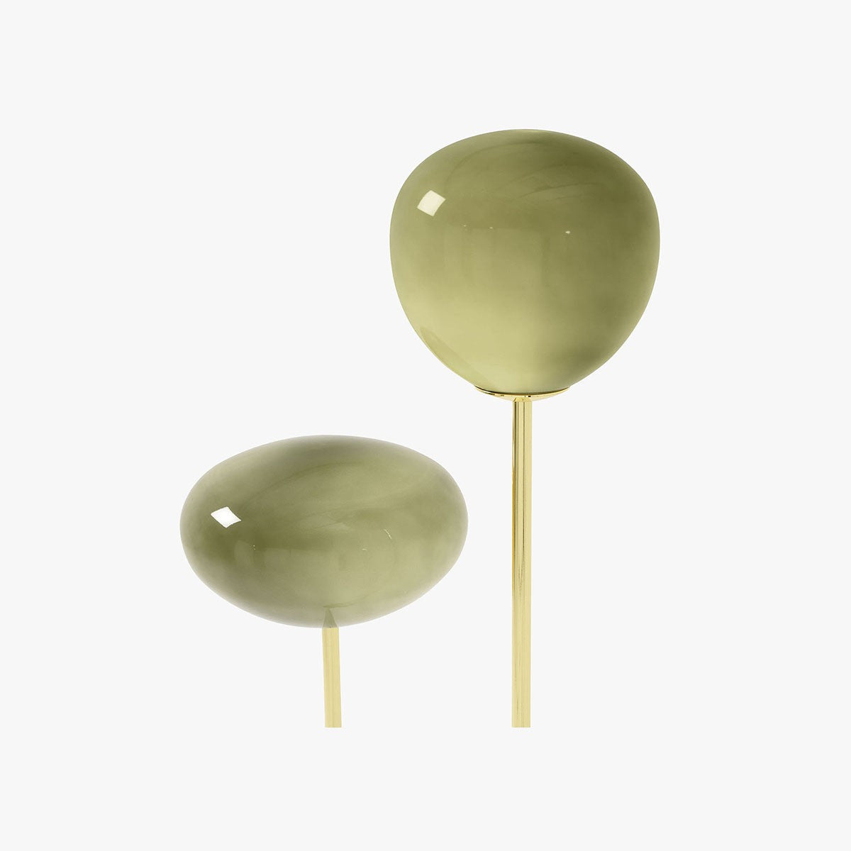 MADE Adrianne Modern Floor Lamp with Green Toned Glass and Polished Brass