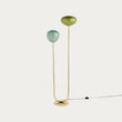 MADE Adrianne Modern Floor Lamp with Green Toned Glass and Polished Brass