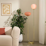 MADE Adrianne Modern Floor Lamp with Pink Toned Glass and Polished Brass