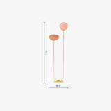 MADE Adrianne Modern Floor Lamp with Pink Toned Glass and Polished Brass