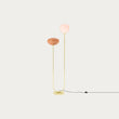 MADE Adrianne Modern Floor Lamp with Pink Toned Glass and Polished Brass