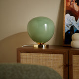 MADE Adrianne Green Glass Table Lamp in Polished Brass