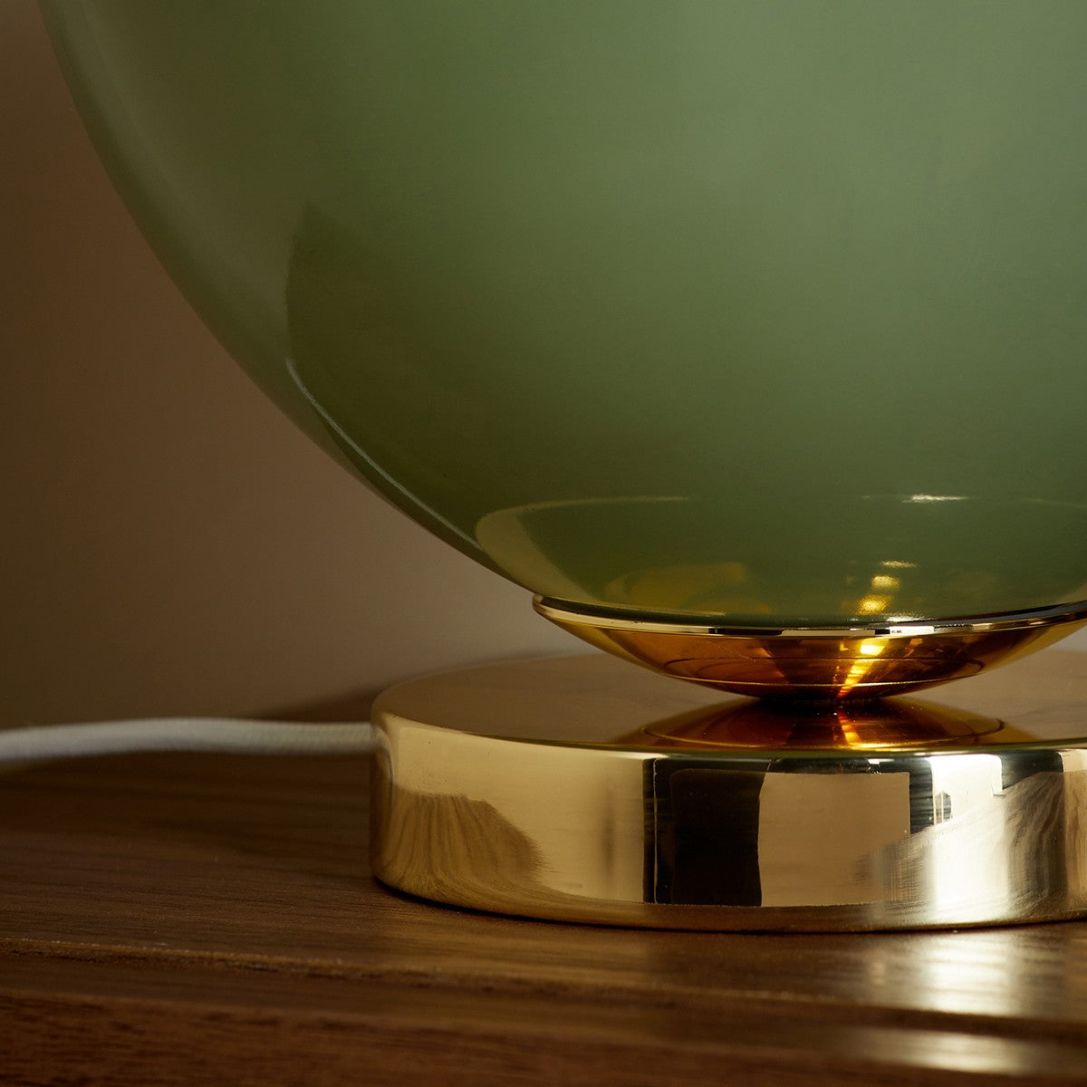 MADE Adrianne Green Glass Table Lamp in Polished Brass