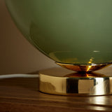 MADE Adrianne Green Glass Table Lamp in Polished Brass