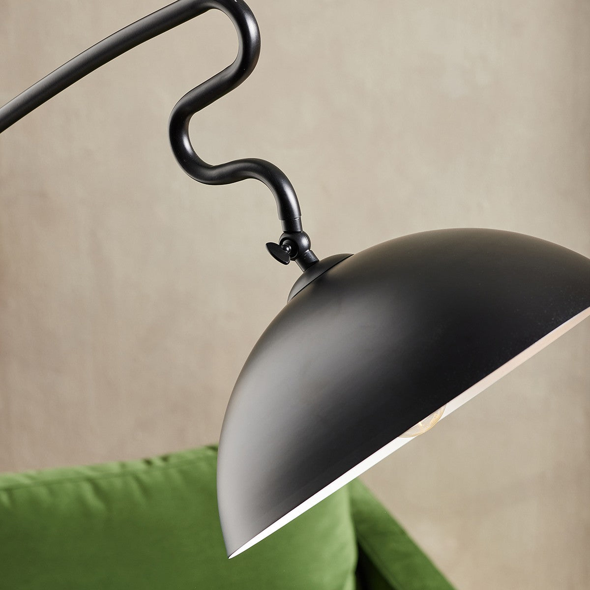 MADE Avery Black Floor Lamp with Dark Wood