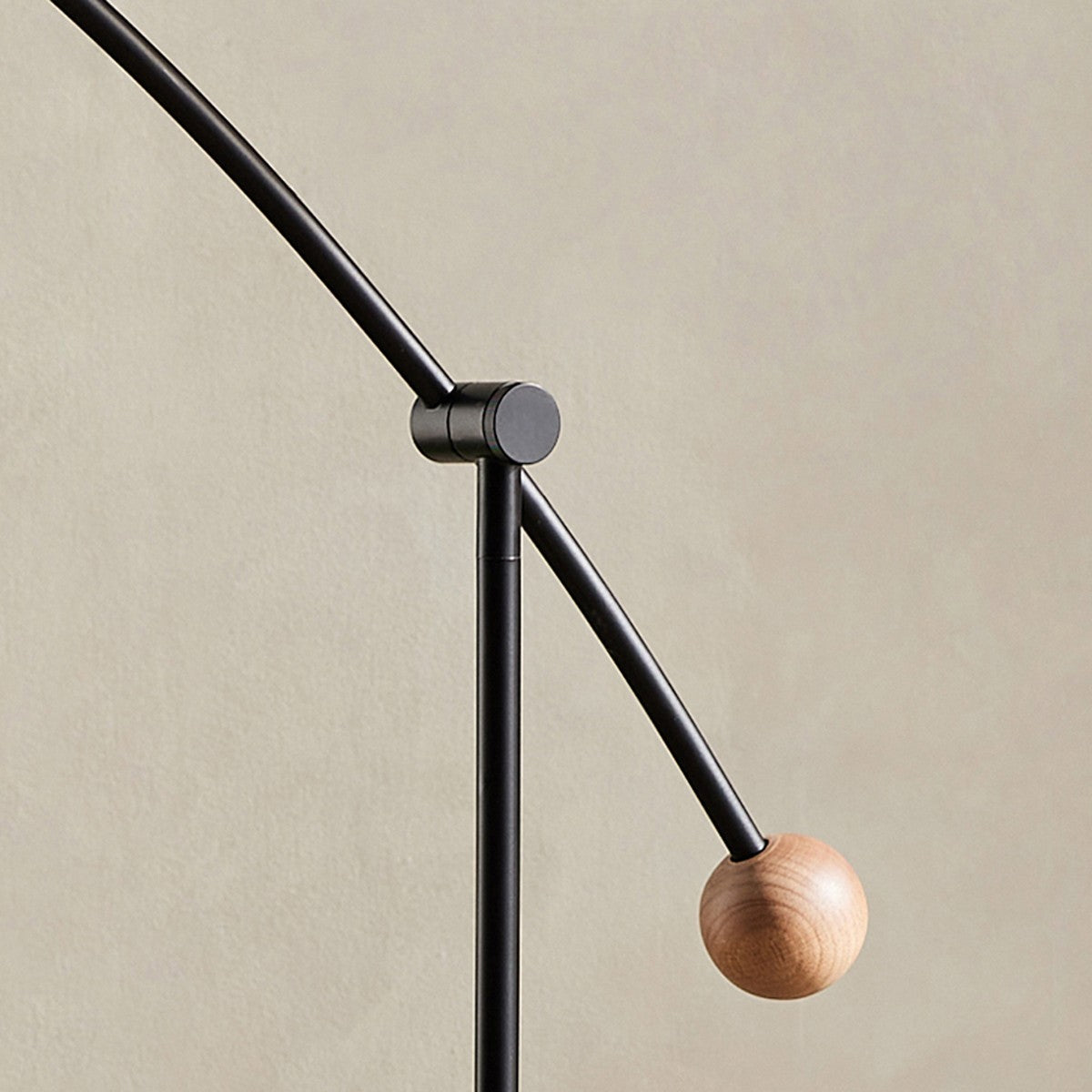 MADE Avery Black Floor Lamp with Dark Wood