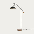MADE Avery Black Floor Lamp with Dark Wood