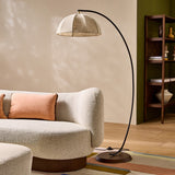 MADE Benny Arch Floor Lamp with Big Linen Lampshade
