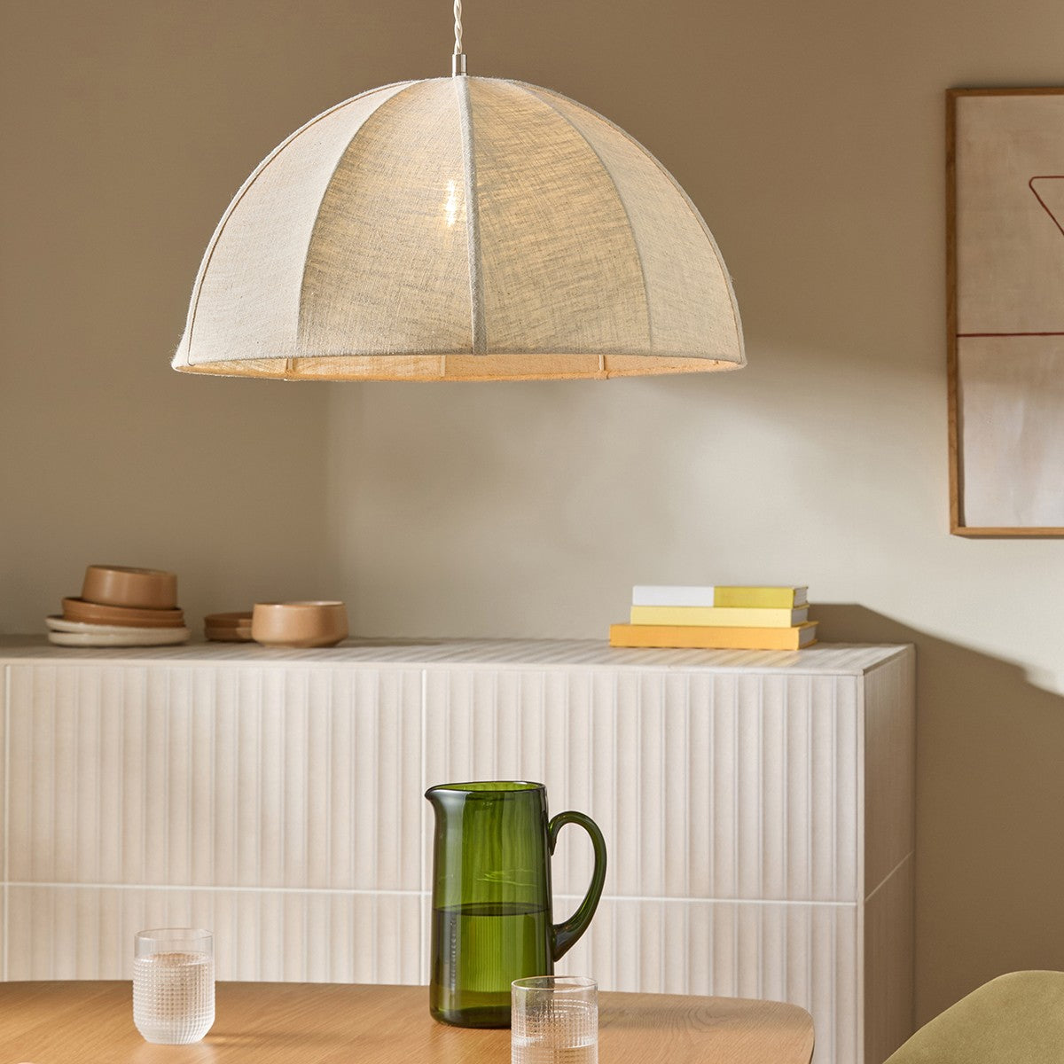 MADE Benny Natural Linen Lampshade with Easy Fit Design