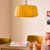 Brushed Brass & Amber Glass