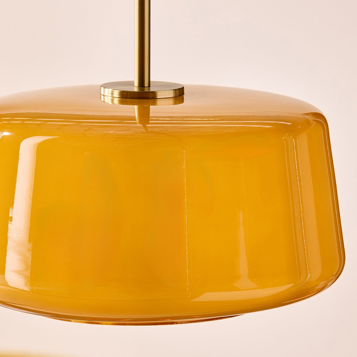 Brushed Brass & Amber Glass